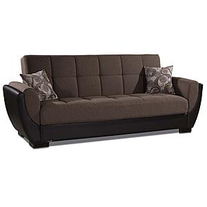 Armada Air Brown Chenille/PU 114 Sofa Bed by Casamode