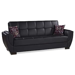 Armada Air Black PU 115 Sofa Bed by Casamode