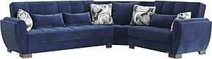 Armada Air Sectional (S+L+W) 104 Microfiber Blue by Casamode