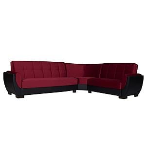 Armada Air Burgundy/Black 110 Corner Sectional Sofa Sleeper by Casamode
