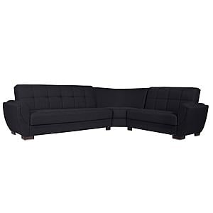 Armada Air Denim Dark Blue Fabric 111 Corner Sectional Sofa Sleeper by Casamode