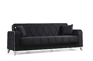 Efes Black Velvet Sofa Bed by Alpha Furniture