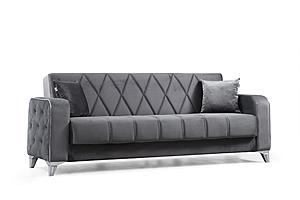 Efes Gray Velvet Sofa Bed by Alpha Furniture