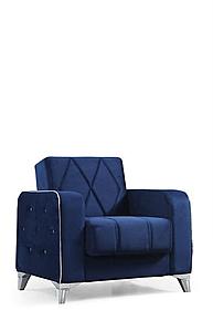 Efes Navy Blue Velvet Chair by Alpha Furniture