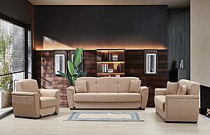 Everly Beige Fabric Chair by Alpha Furniture