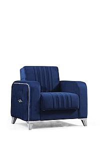 Levante Blue Velvet Chair by Alpha Furniture