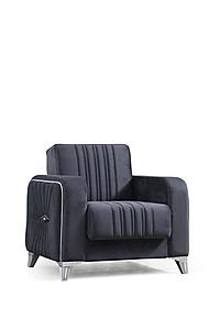 Levante Dark Gray Velvet Chair by Alpha Furniture
