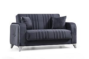 Levante Dark Gray Velvet Loveseat by Alpha Furniture