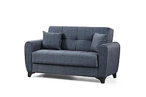 Lincoln Blue Fabric Loveseat by Alpha Furniture