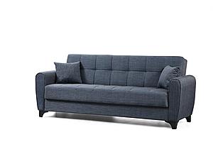 Lincoln Blue Fabric Sofa Bed by Alpha Furniture