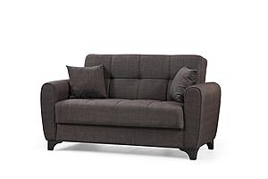 Lincoln Brown Fabric Loveseat by Alpha Furniture
