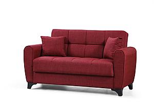 Lincoln Red Fabric Loveseat by Alpha Furniture