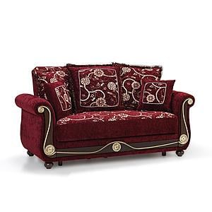 Americana Burgundy Fabric Loveseat by Casamode