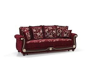 Americana Burgundy Fabric Sofa Bed by Casamode