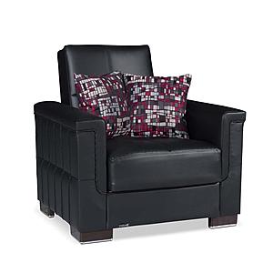 Armada Classic Black PU 15 Armchair by Casamode