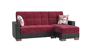 Armada Classic Burgundy/Black 10 Sectional Sofa Sleeper by Casamode
