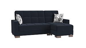 Armada Classic Denim Dark Blue 11 Sectional Sofa Sleeper by Casamode