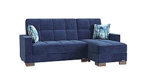 Armada Classic Lounge Sectional (L+C) 4 Microfiber Blue by Casamode