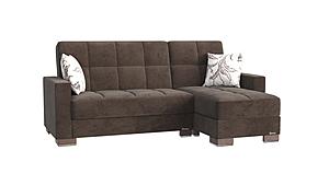 Armada Classic Lounge Sectional (L+C) 8 Brown Microfiber by Casamode