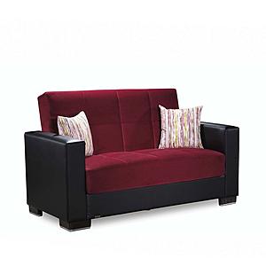 Armada Classic Burgundy/Black 10 Convertible Loveseat by Casamode