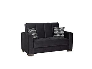 Armada Classic Black 3 Convertible Loveseat by Casamode