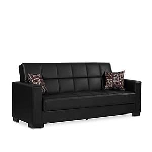 Armada Classic Black PU 15 Sofa Bed by Casamode