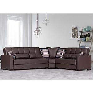Armada Classic Sectional (S+L+W) 16 Brown PU by Casamode