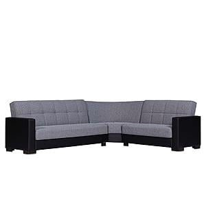 Armada Classic Gray/Black 5 Corner Sectional Sofa Sleeper by Casamode