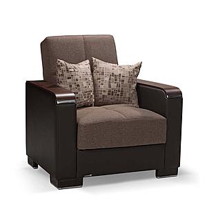 Armada X Brown Fabric/PU 314 Armchair by Casamode