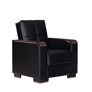 Armada X Black PU 315 Armchair by Casamode
