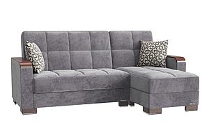 Armada X Lounge Sectional (L+C) 301 Microfiber Gray by Casamode