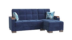 Armada X Lounge Sectional (L+C) 304 Microfiber Blue by Casamode