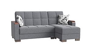 Armada X Gray/Black 305 Sectional Sofa Sleeper by Casamode