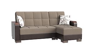 Armada X Sand/Dark Brown 309 Sectional Sofa Sleeper by Casamode