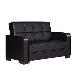 Armada X Black PU 315 Loveseat by Casamode