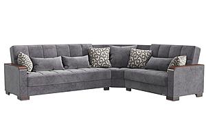 Armada X Sectional (S+L+W) 301 Microfiber Gray by Casamode