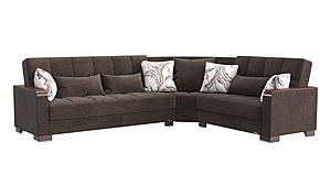 Armada X Sectional (S+L+W) 308 Brown Microfiber by Casamode