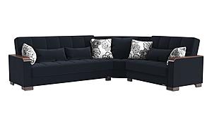 Armada X Denim Dark Blue 311 Corner Sectional Sofa Sleeper by Casamode