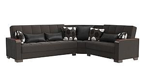 Armada X Dark Gray 319 Corner Sectional Sofa Sleeper by Casamode