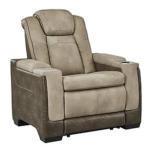 Next-Gen DuraPella Performance Fabric Dual Power Recliner - Two-Tone Sand by Ashley Furniture