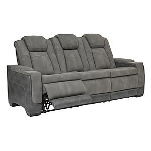 Next-Gen DuraPella Performance Fabric Dual Power Reclining Sofa - Two-Tone Slat by Ashley Furniture