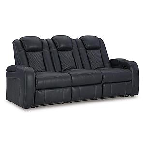 Fyne-Dyme Dual Power Reclining Sofa - Sapphire by Ashley Furniture