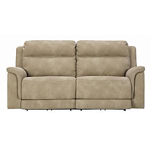 Next-Gen DuraPella Performance Fabric Dual Power Reclining Sofa - Sand by Ashley Furniture