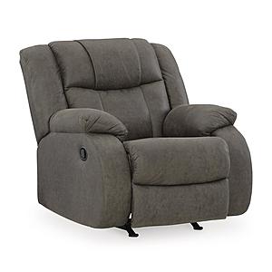 First Base Manual Recliner - Gunmetal by Ashley Furniture