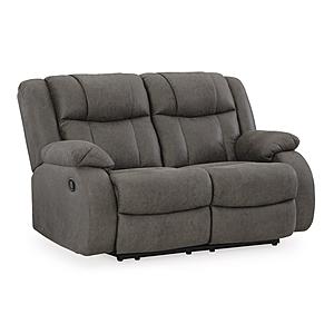First Base Manual Reclining Loveseat - Gunmetal by Ashley Furniture