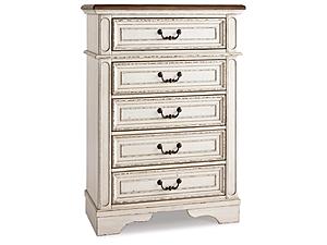 Realyn Youth 5 Drawer Chest - Chipped White by Ashley Furniture