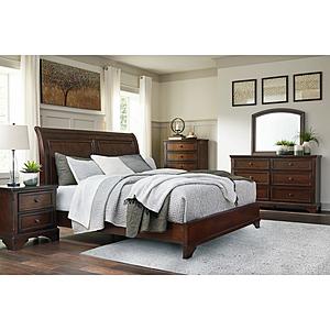 Brookbauer Dark Cherry - King Sleigh Bedroom Set by Ashley Furniture