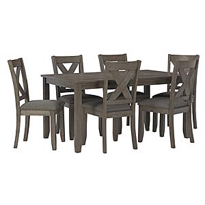 Caitbrook Gray Rectangular Dining Table & 6 Dining Chairs Set by Ashley Furniture