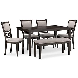 Langwest Cherry Dining Table & 4 Dining Chairs, Bench Set by Ashley Furniture