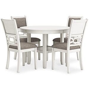 Erinberg Antique White Dining Table & 4 Dining Chairs by Ashley Furniture
